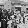 Marchers preparing to line up on Sylvan Street in downtown Selma, Alabama, before the start of the Selma to Montgomery March.