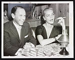 Altar-bound? Actress Lauren Bacall and actor-singer Frank Sinatra are reported to be altar-bound ... Photo from files shows the couple in a Hollywood restaurant in October 1957.