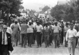 Andrew Young, Martin Luther King, Jr., Stokely Carmichael, Floyd McKissick, and others, participating in the "March Against Fear" through Mississippi, begun by James Meredith.