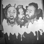 Painting: three male faces