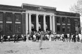 Student demonstration at Miles College in Birmingham, Alabama, after the death of Martin Luther King Jr.