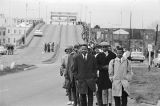 Hosea Williams and John Lewis leading marchers across the Edmund Pettus Bridge in Selma, Alabama, on Bloody Sunday.