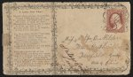 [Civil War envelope with poem "I love but thee" in ornamental border]