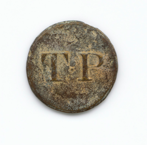 Identification button used by Thomas Porter II