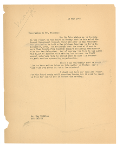 Memorandum from undisclosed correspondent to Roy Wilkins