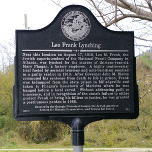 Leo Frank Lynching historical marker