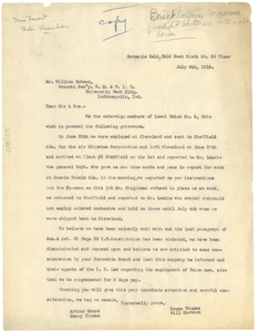 Thumbnail for Letter from Bricklayers, Masons, and Plasterers International Union of America Local No. 5 to Bricklayers, Masons, and Plasterers International Union of America