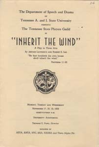 Tennessee State Players Guild Presents "Inherit the Wind", 1958