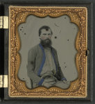 [Unidentified soldier in Confederate uniform with pistol and Bowie knife]