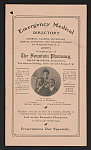 Emergency medical directory showing leading physicians, dental surgeons and trained nurses of Washington, D.C., compliments of The Fountain Pharmacy, Gray &amp; Gray, proprietors ...