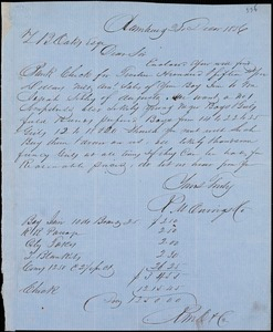 Owings, R.M. & Co., Hamburg, manuscript letter signed to Ziba B. Oakes, 24 December 1856