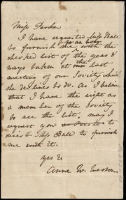 Letter to] Miss Parker [manuscript