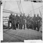 [Charleston Harbor, S.C. Rear Admiral John A. Dahlgren (fifth from left) and staff aboard U.S.S. Pawnee]