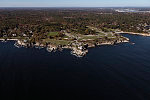 An October 2017 aerial view of Portland Head Light on Cape Elizabeth, one of the most-photographed places in Maine