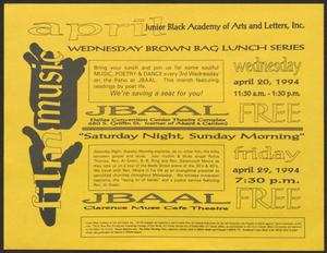 Flyer: April - Junior Black Academy of Arts and Letters