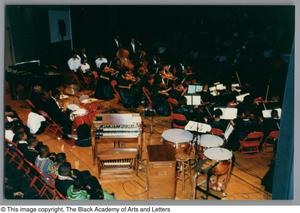 Thumbnail for Photograph of a backstage view of the orchestra ensemble