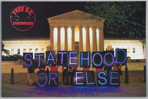 Postcard calling for "Statehood or Else" in DC