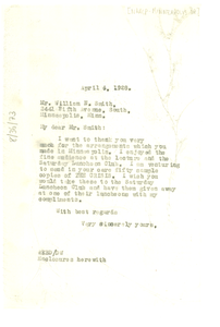 Letter from W. E. B. Du Bois to William M. Smith