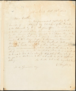 Letter from Elizur Wright, New York, [New York], to William Garrison, 1833 Oct[ober] 31st