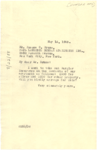 Letter from W. E. B. Du Bois to Paul Laurence Dunbar Apartments, Inc.