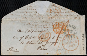 Letter from Emma Michell, Park St[reet], Bristol, [England], to Maria Weston Chapman, Jan'y 13th, [1852], Tuesday night