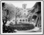 Hotel Green, east building, from veranda of west building, Pasadena, Calif.