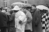 Civil rights demonstrators gathered in the George Washington Carver Homes neighborhood in Selma, Alabama, during the "Berlin Wall" demonstrations.