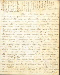 Letter: [Marion, Alabama] to Callie [King], Athens, [Georgia], 1853 Mar. 6