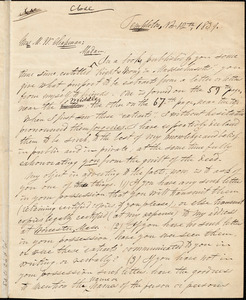 Thumbnail for Letter from Charles Turner Torrey, Templeton, [Massachusetts], to Maria Weston Chapman, 1839 Nov[ember] 12