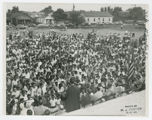 Photograph of the dedication of St. Augustine High School