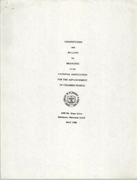 Constitution and By-Laws for Branches of the NAACP, May 1988