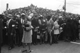 Crowd across the street from Ebenezer Baptist Church during Martin Luther King, Jr.'s funeral.