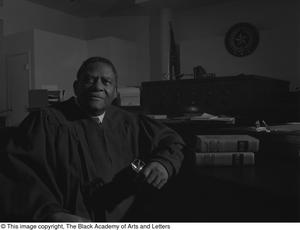 Judge L. Clifford Davis photographed in his courtroom