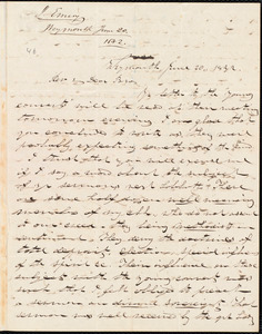 Letter from Joshua Emery, Weymouth, to Amos Augustus Phelps, June 20, 1842