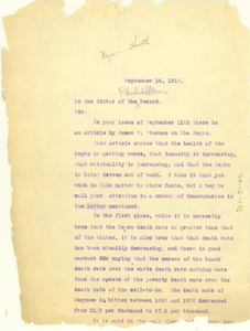 Letter from W. E. B. Du Bois to the editor of The Philadelphia Record