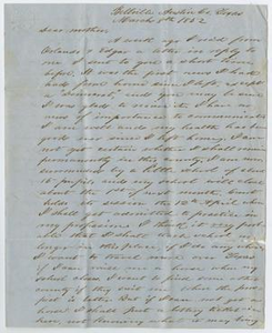 [Letter from John Patterson Osterhout to Sarah Osterhout, March 8, 1852