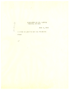 Memorandum from W. E. B. Du Bois to Robert Bagnall