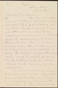 Copy of letter from William Lloyd Garrison, 13 Pine Street, [Boston, Mass.], to Louisa Gilman Loring, Jan. 7, 1847