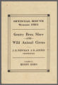 Official Route Season 1921 Gentry Bros. Show and Wild Animal Circus