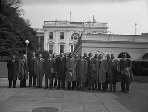 Land Grant College Presidents with President Truman [cellulose acetate photonegative]