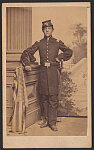 [Captain William Addison Howe of Co. A, 7th Ohio Infantry Regiment in uniform with sword and American flag]