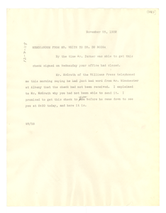 Memorandum from N.A.A.C.P. to W. E. B. Du Bois