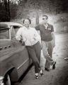 Marsaline McCloud and Robert Wilkins pose with car in the mountains