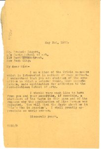 Letter from W. E. B. Du Bois to Francis Rogers