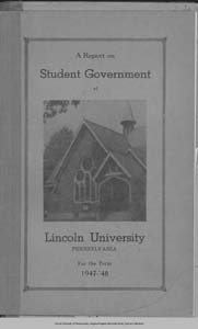 1948 Report on Student Government at Lincoln University, Pennsylvania, For the Term 1947-'48