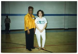 Links Member and Deborah Crawford in Gymnasium