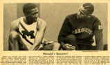 Newsclipping about sprinters Ralph Metcalfe and Paul Phillips, 1934