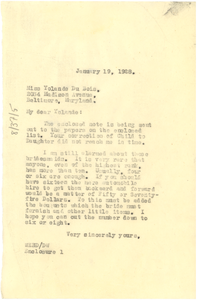 Letter from W. E. B. Du Bois to Yolande Du Bois