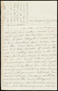 Letter from Abby Osgood, New Bedford, [Mass.], to Deborah Weston, July 4th, 1838