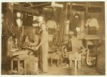 Cumberland Glass Works, Bridgeton, N.J. A young "holding-mold boy" is seen, dimly, in middle distance to left of centre. Negroes, Greeks and Italians are being employed in many glass houses. Location: Bridgeton, New Jersey.